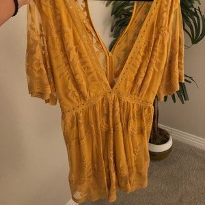 Yellow lace fancy romper